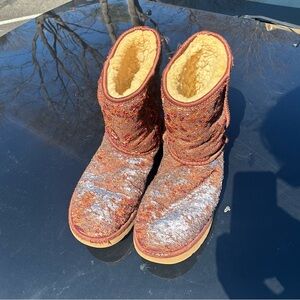 Sequin Detail UGG Boots - Rust/Copper